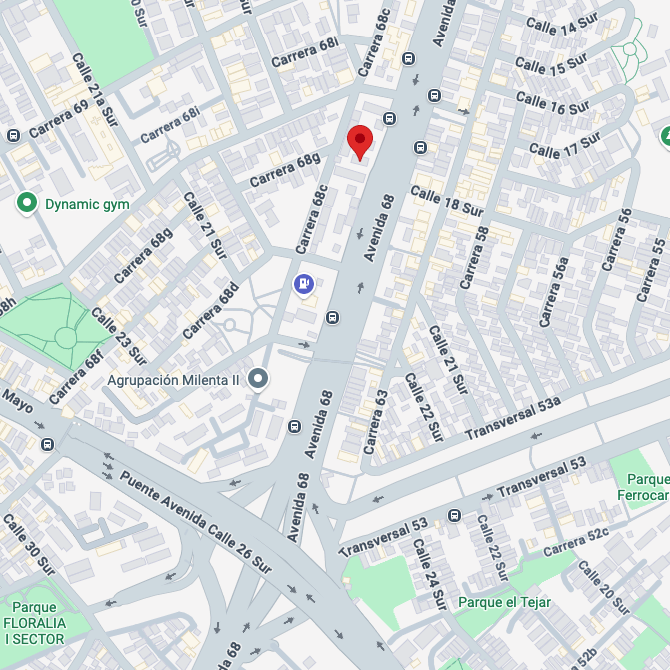 Mapa con ubicación de Dotaciones Xfactory en Bogotá