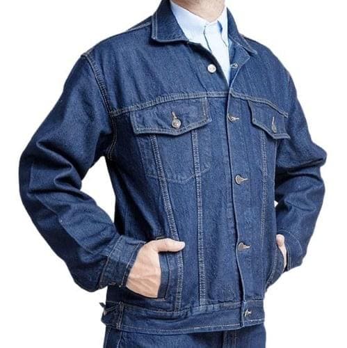 Chaqueta en jean 14 onzas prelavado índigo caballero